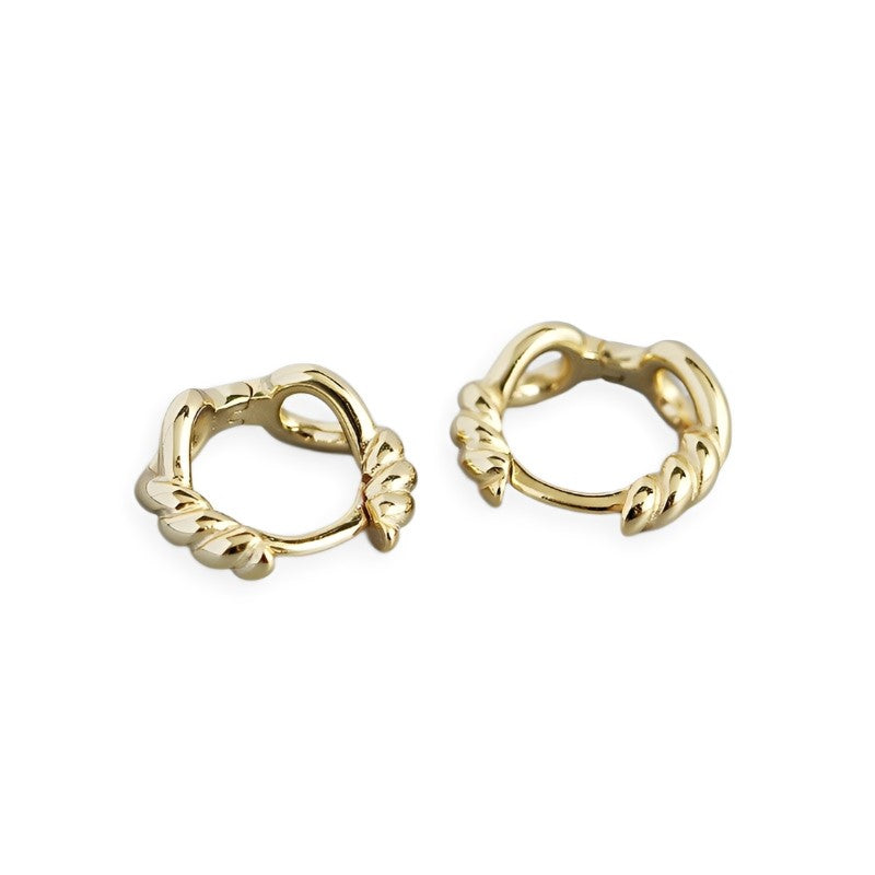 Anyco Hoop Earrings Unique Twist Hollow Huggies Minimalist Bohemian Hip Hop Gothic For Women Party Jewelry Gold-Earrings-PEROZ Accessories