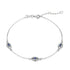 Anyco Bracelet Sterling Silver Chain Blue Three Eyed Beads Bracelet Adjustable Link Chain Bracelet For Girls-Bracelets-PEROZ Accessories