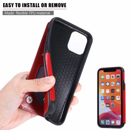 Anymob iPhone Case Gray Cartoon Skull Leather Wallet Flip Multi Card Holder Cover-Mobile Phone Cases-PEROZ Accessories