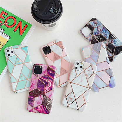 Anymob iPhone Case Purple Marble Soft Silicone Phone Cover Protection-Mobile Phone Cases-PEROZ Accessories
