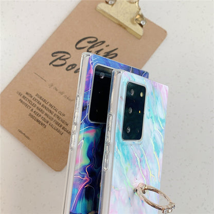 Anymob Samsung Case Blue Marble Protection Soft Cover With Ring Holder Stand-Mobile Phone Cases-PEROZ Accessories