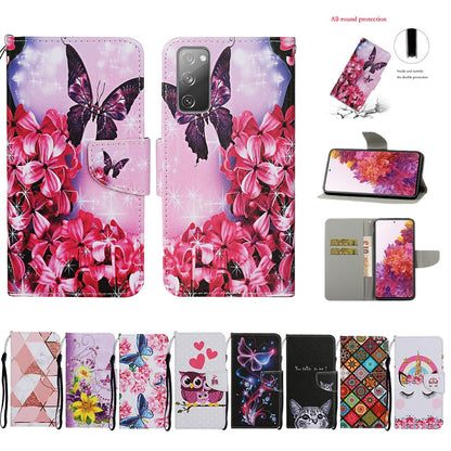 Anymob Samsung White Sunflower Flip Wallet Phone Case Leather Stand Function Cover-Mobile Phone Cases-PEROZ Accessories
