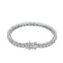 Anyco Bracelet S925 Sterling Silver Rhodium Plated Diamond Round Cut 4mm 5A Cubic Zirconia Tennis Bracelets-Bracelets-PEROZ Accessories