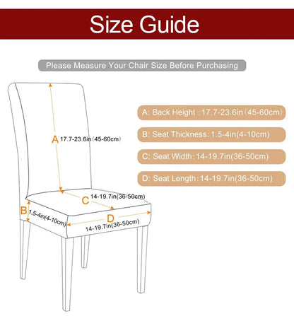 Anyhouz Chair Cover Green Big Leaves Design with Anti-Dirt and Elastic Material for Dining Room Kitchen Wedding Hotel Banquet Restaurant-Chair Cover-PEROZ Accessories