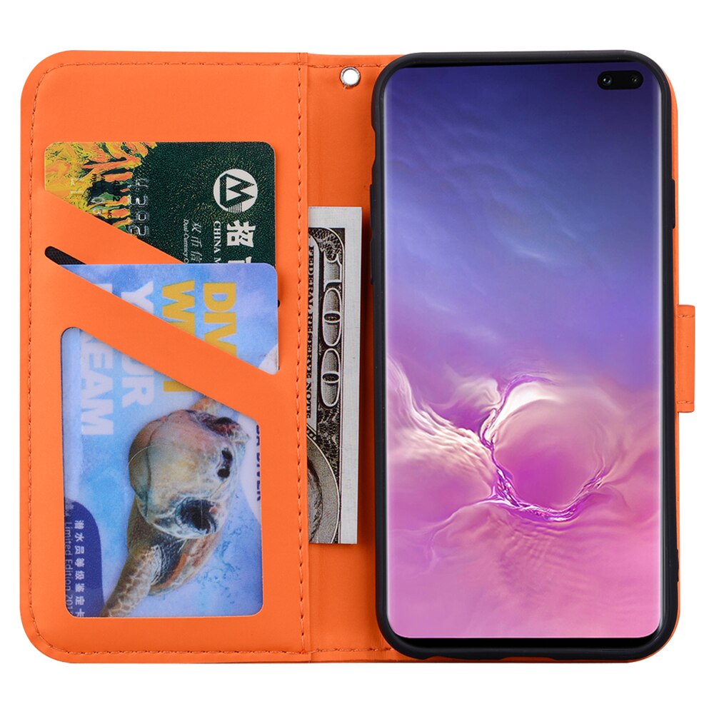 Anymob Samsung Orange Flip Leather Case Wallet Phone Cover-Mobile Phone Cases-PEROZ Accessories