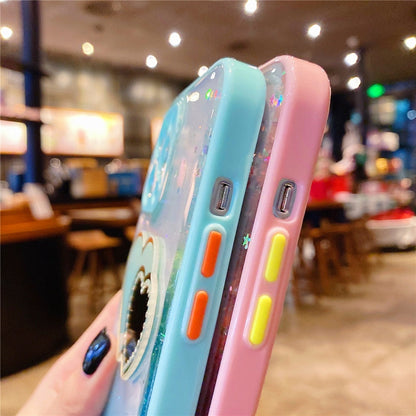 Anymob iPhone Case Pink Gradient Glitter Epoxy Phone Soft Silicone Clear Cover-Mobile Phone Cases-PEROZ Accessories