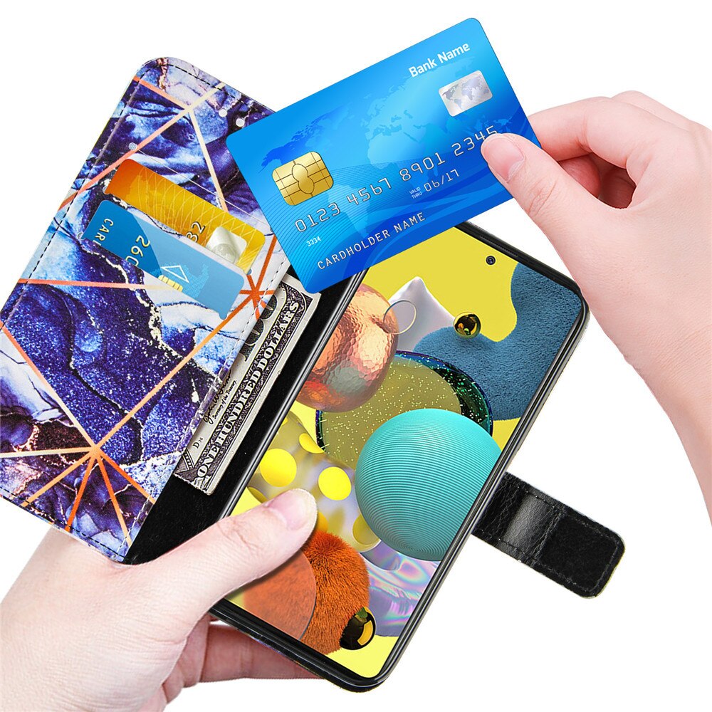 Anymob Samsung Pink Geometric Marble Leather Case Flip Wallet Magnetic Phone Cover-Mobile Phone Cases-PEROZ Accessories