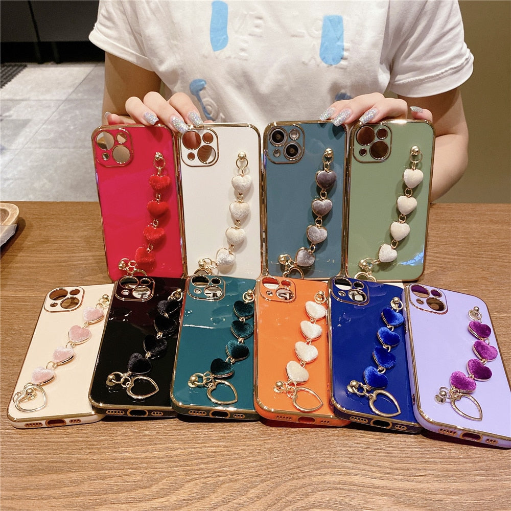 Anymob iPhone Case Sky Blue Luxury Lovely Flannel Bracelet Silicone Back Cover-Mobile Phone Cases-PEROZ Accessories