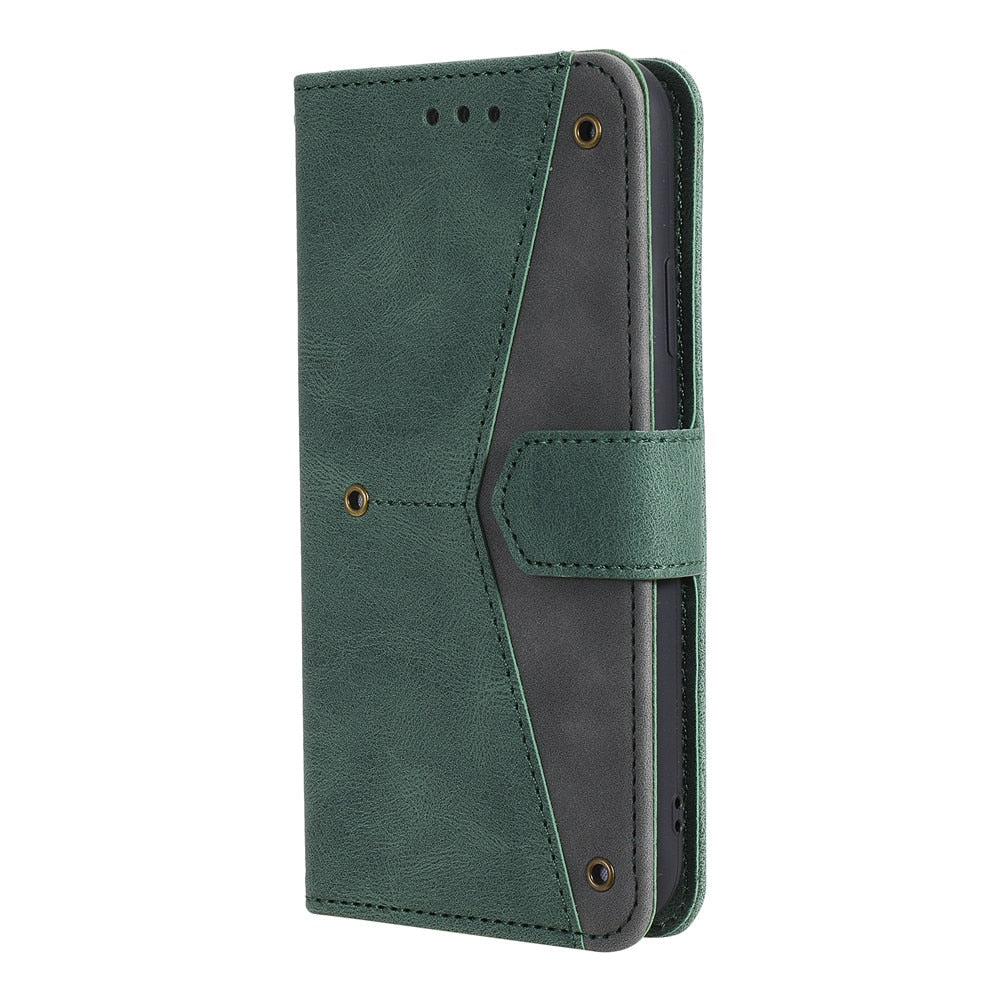 Anymob IPhone Blue Splicing Flip Leather Phone Cases Wallet Book Style Cover-Mobile Phone Cases-PEROZ Accessories
