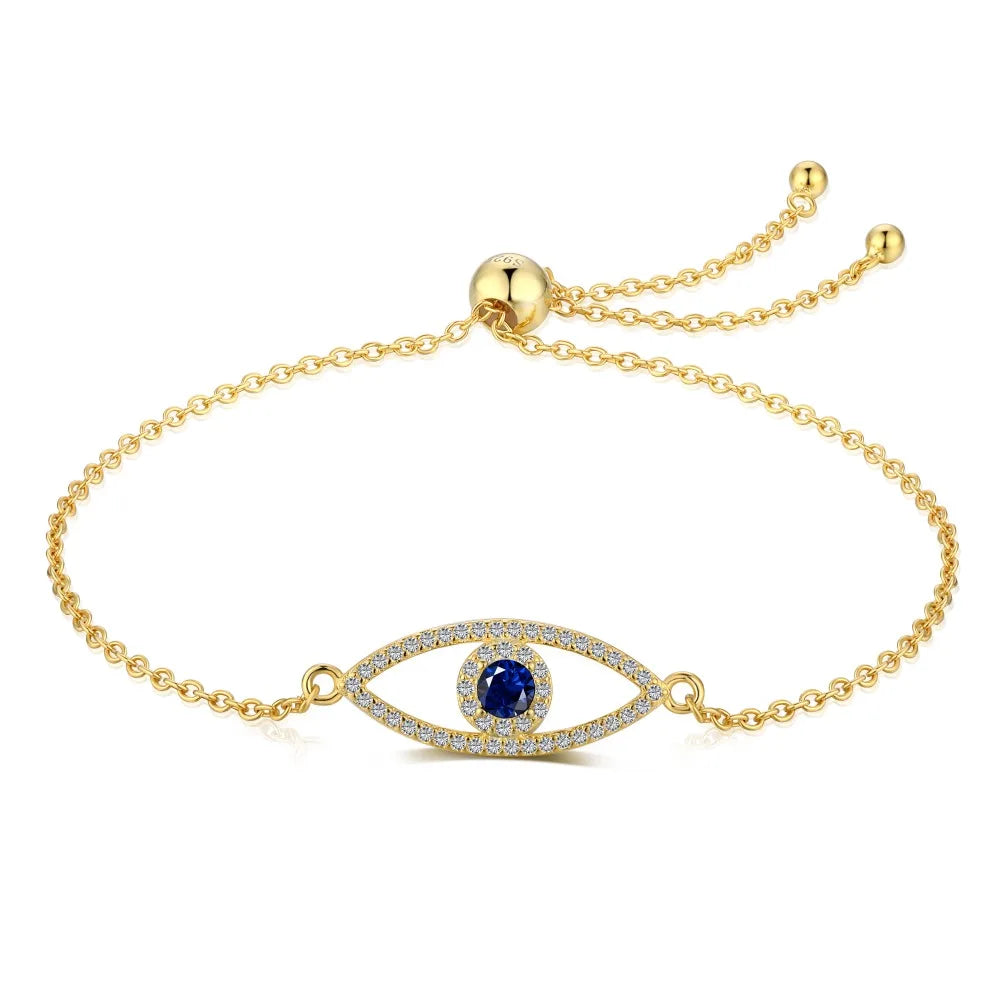 Anyco Bracelet High Quality Charm Eye Gold Platted Jewelry Cubic Zircon Adjustable Bracelet Women-Bracelets-PEROZ Accessories