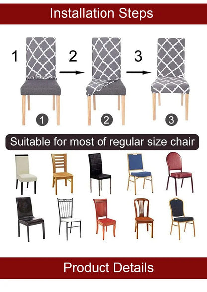 Anyhouz Chair Cover Navy Velvet Plush Stretch Chair Slipcover Elastic Spandex Chair Cover for Dining Room Kitchen Wedding Banquet Hotel-Chair Cover-PEROZ Accessories