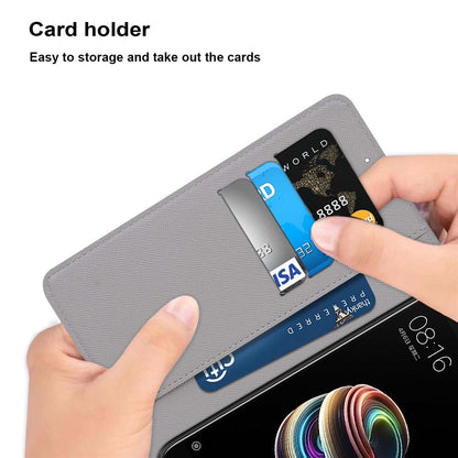 Anymob Samsung Case Gray and Red Rose Luxury Painted Flip Cute Playful Cat Wallet Phone Cover-Mobile Phone Cases-PEROZ Accessories
