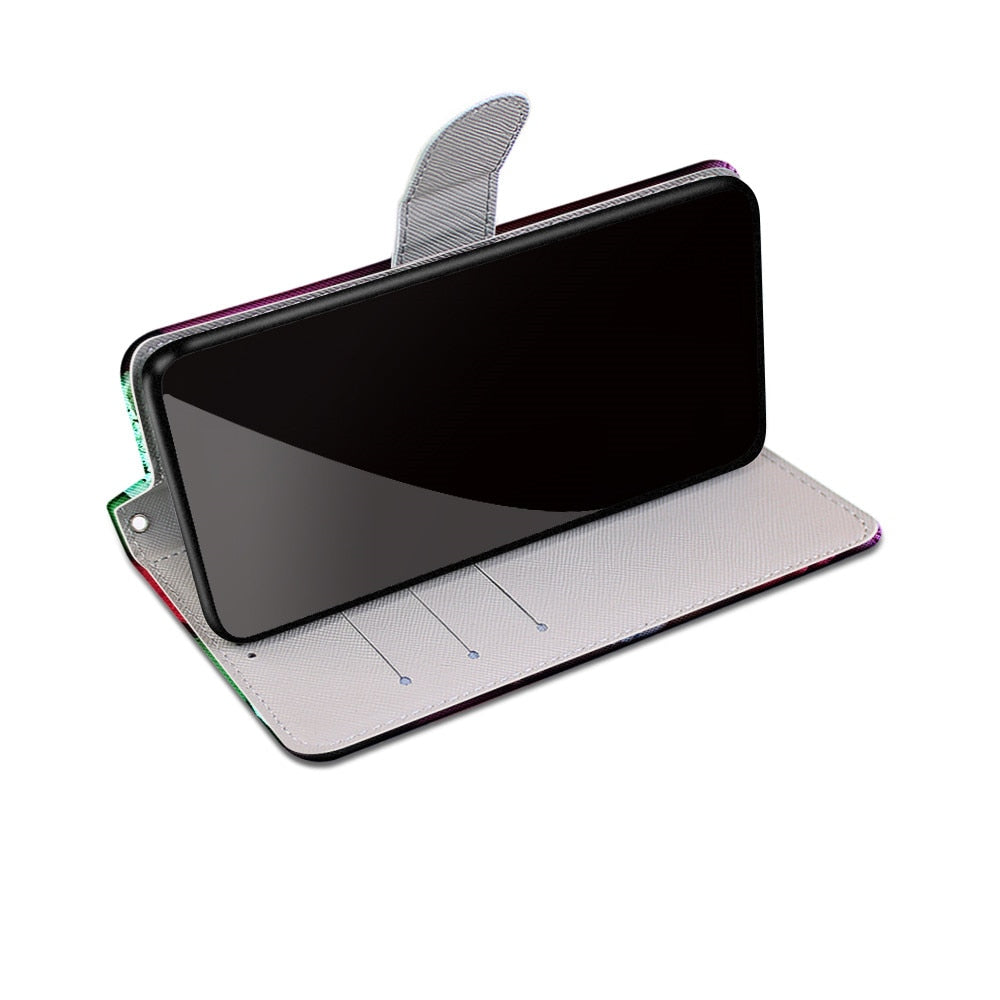 Anymob Samsung Case Green Leaf Magnetic Flip Leather Card Slot Wallet Phone Cover Protection-Mobile Phone Cases-PEROZ Accessories