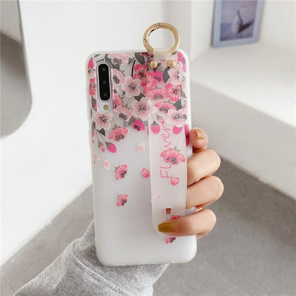 Anymob Samsung Rose Boquet Soft Flowers Case Wrist Strap Cover-Mobile Phone Cases-PEROZ Accessories