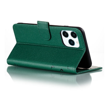 Anymob iPhone Case Green Bird Feather Leather Flip Cell Wallet Cover-Mobile Phone Cases-PEROZ Accessories
