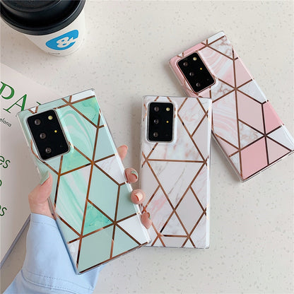 Anymob Samsung Pink Geometric Marble Phone Case Silicone Cover-Mobile Phone Cases-PEROZ Accessories