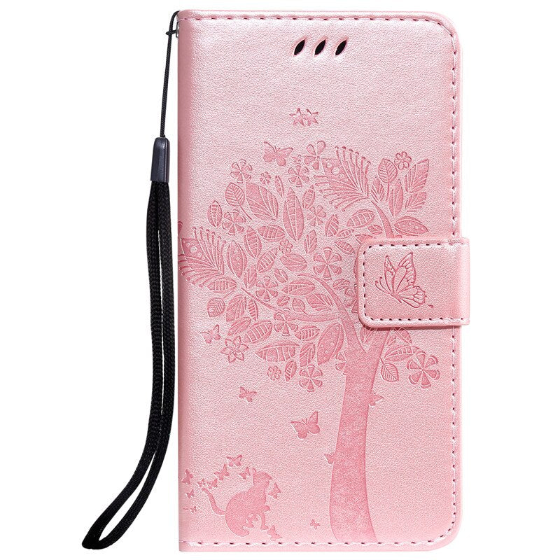Anymob Huawei Phone Case Blush Tree Print Flip Leather Wallet Phone Cover-PEROZ Accessories