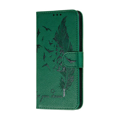 Anymob Huawei Case Grey 3D Feather Embossed Leather Flip Cover-Mobile Phone Cases-PEROZ Accessories