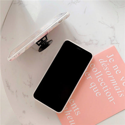 Anymob iPhone Pjnk Orchid Ring Stand Case Back Cover Silicone Phone Cases-Mobile Phone Cases-PEROZ Accessories