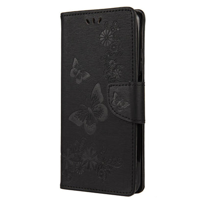 Anymob Samsung Black Flip Phone Case Big Butterfly Leather Wallet Book Style Cover Shell-Mobile Phone Cases-PEROZ Accessories