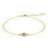 Anyco Bracelet Cubic Zirconia Blue Eye Bracelet Gold Plated Diamond Charm Bracelets for Women-Bracelets-PEROZ Accessories