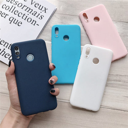Anymob Samsung Black Plain Candy Color Mobile Silicone Protective Case-Mobile Phone Cases-PEROZ Accessories