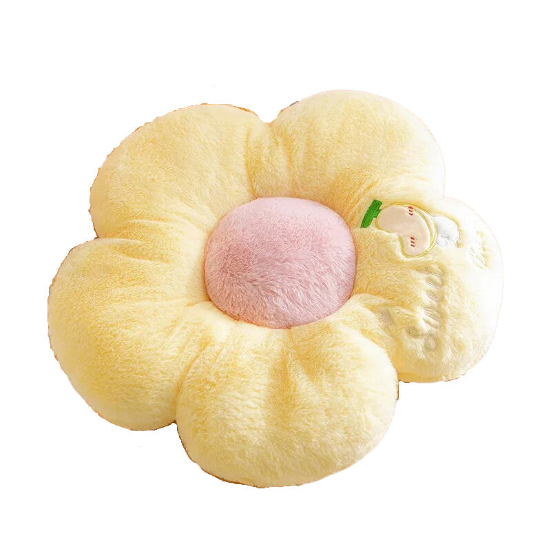 Anyhouz Plush Pillow Yellow Five Petal Flower Shape Stuffed Soft Pillow Seat Cushion Room Decor 50cm-Pillow-PEROZ Accessories