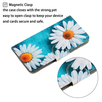 Anymob Samsung Red And White Wildflower Magnetic Flip Wallet Case Painted Leather Phone Cover-Mobile Phone Cases-PEROZ Accessories