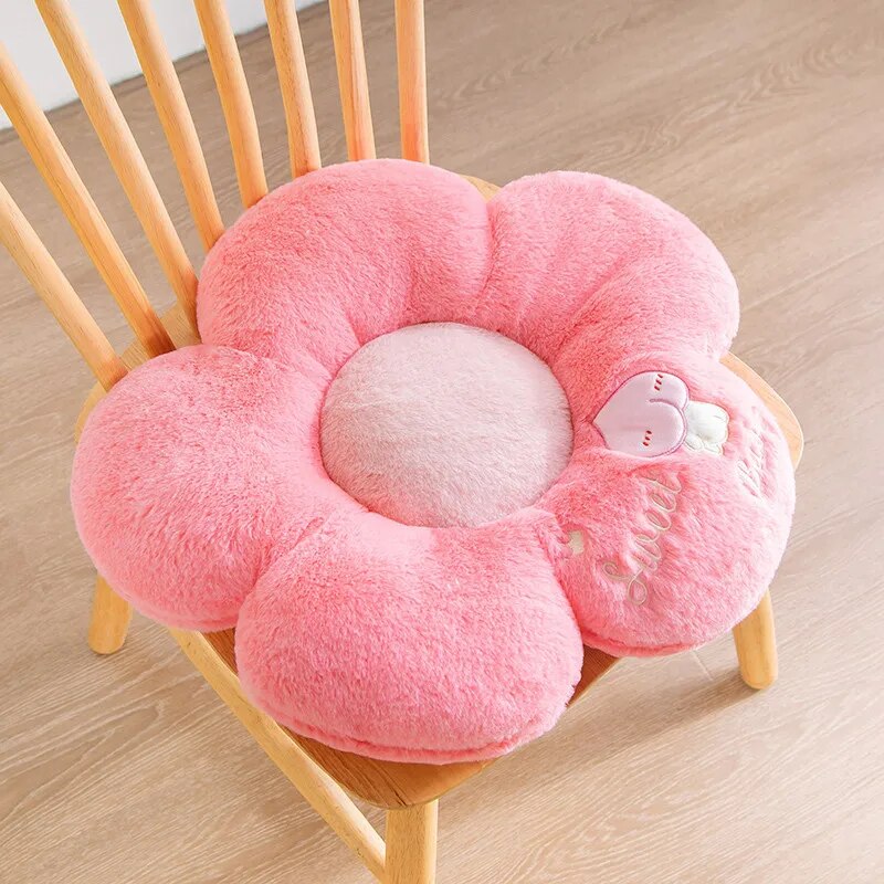 Anyhouz Plush Pillow Dark Pink Five Petal Flower Shape Stuffed Soft Pillow Seat Cushion Room Decor 90cm-Pillow-PEROZ Accessories
