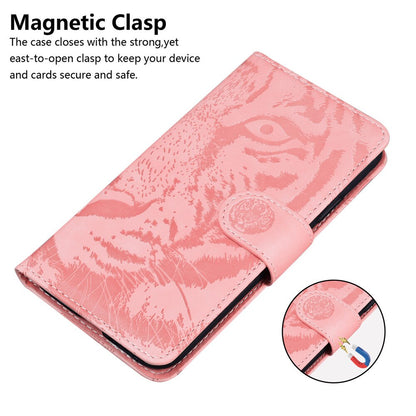 Anymob IPhone Red Tiger Embossed Leather Case Flip Wallet Mobile Phone Cover Compatible-Mobile Phone Cases-PEROZ Accessories