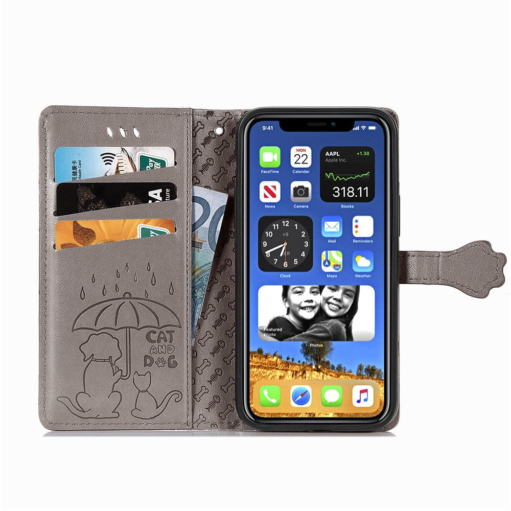 Anymob iPhone Case Blue Magnetic Flip Leather Card slot Wallet Phone Book Style Cover-Mobile Phone Cases-PEROZ Accessories