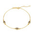 Anyco Bracelet Gold Plated Chain Blue Three Stone Eyed Beads Bracelet Adjustable Link Chain Bracelet For Girls-Bracelets-PEROZ Accessories