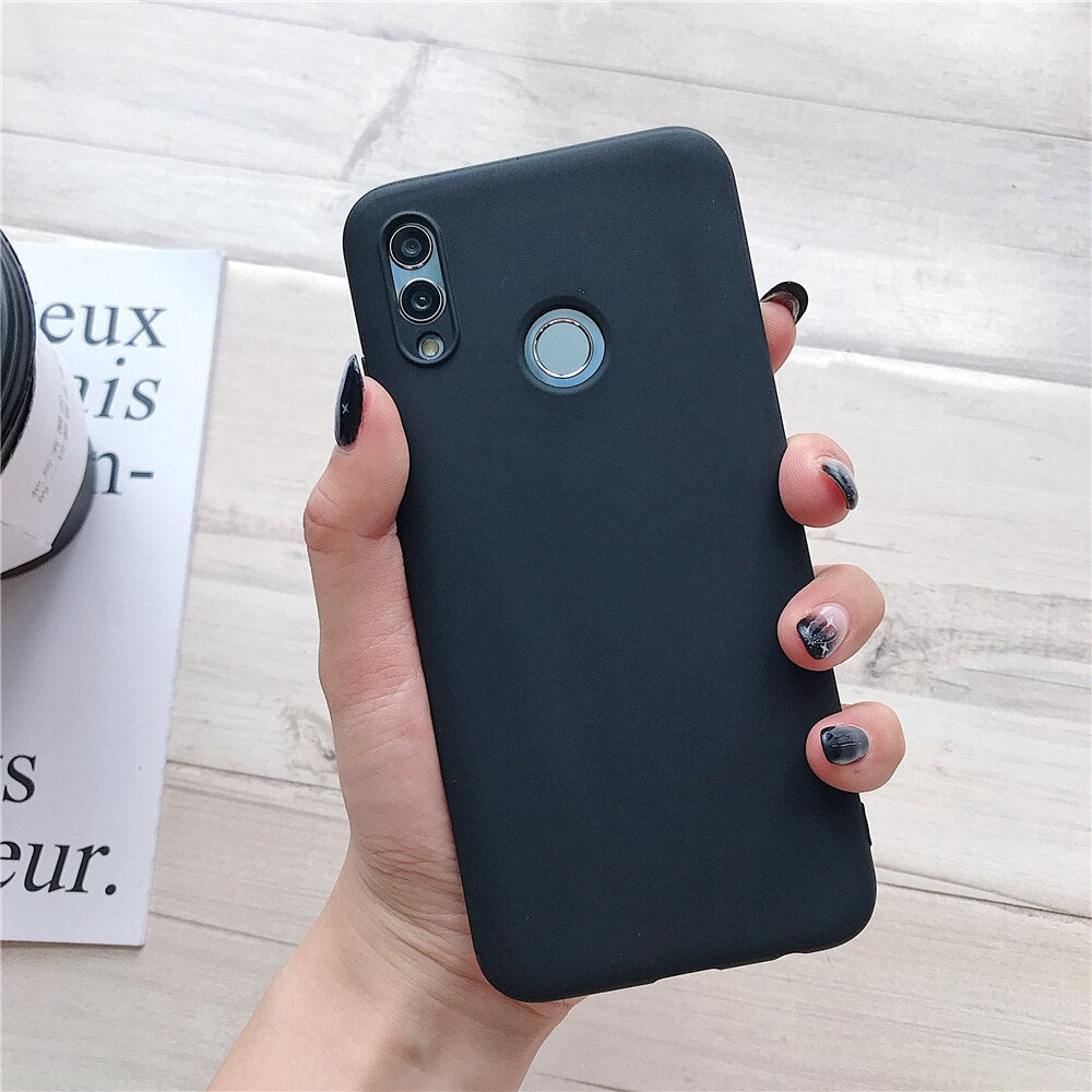 Anymob Samsung Black Plain Candy Color Mobile Silicone Protective Case-Mobile Phone Cases-PEROZ Accessories