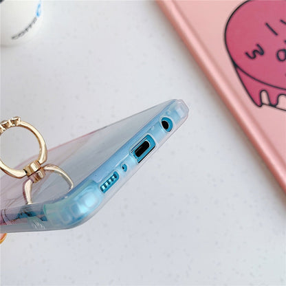 Anymob Samsung Gradient Violet And Blue Marble Ring Holder Case Silicone Shockproof Cover-Mobile Phone Cases-PEROZ Accessories