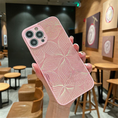 Anymob iPhone Case Pink Glitter Flower Phone Silicone Colorful Laser Back Cover-Mobile Phone Cases-PEROZ Accessories