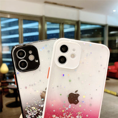 Anymob iPhone Case Pink Bling Glitter Soft Silicone Cover with Camera Protection-Mobile Phone Cases-PEROZ Accessories