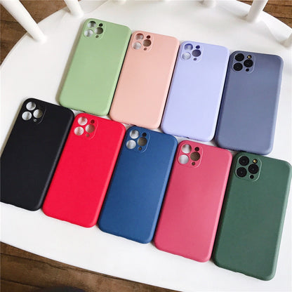 Anymob iPhone Light Green Liquid Silicone Case Fashion Solid Color Soft Shockproof Back Cover-Mobile Phone Cases-PEROZ Accessories