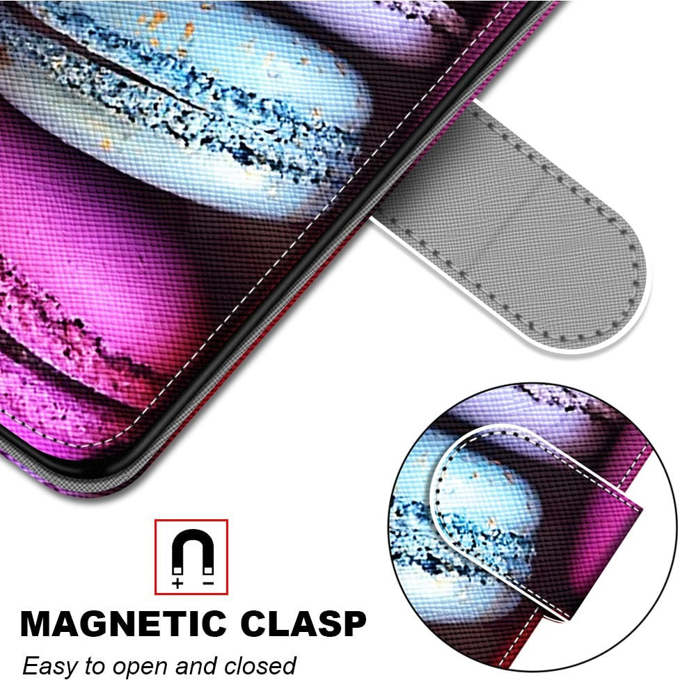 Anymob Samsung Case Green Leaf Magnetic Flip Leather Card Slot Wallet Phone Cover Protection-Mobile Phone Cases-PEROZ Accessories