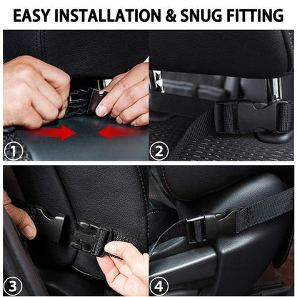 Anypack Car Back Seat Organizer 2pc with Touch Screen Tablet Holder Kick Mats with Pocket for Toys-Car Accessories-PEROZ Accessories