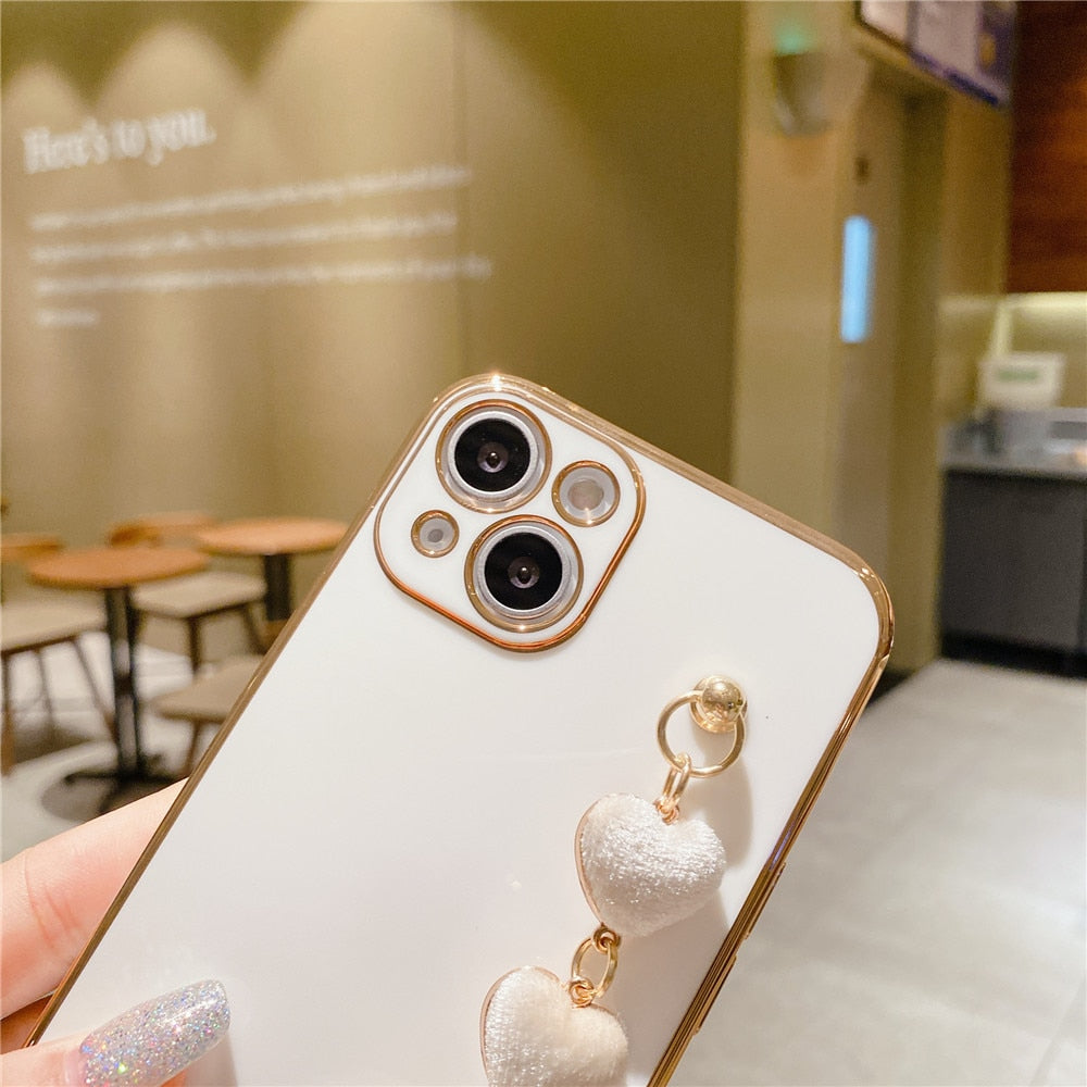 Anymob iPhone Case White Luxury Lovely Flannel Bracelet Silicone Back Cover-Mobile Phone Cases-PEROZ Accessories