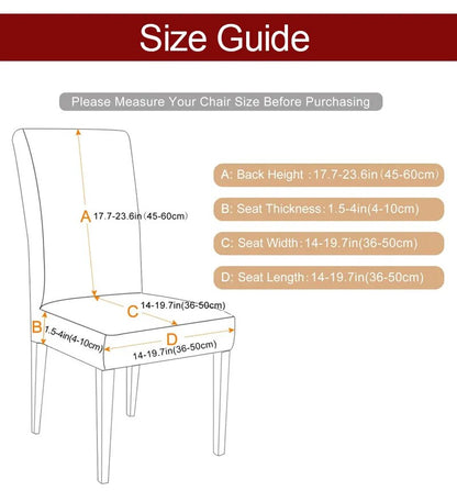 Anyhouz Chair Cover Beige Velvet Plush Stretch Chair Slipcover Elastic Spandex Chair Cover for Dining Room Kitchen Wedding Banquet Hotel-Chair Cover-PEROZ Accessories