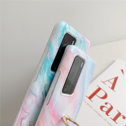 Anymob Samsung Pink And Lavender Marble Finger Ring Phone Case Soft Silicon Cover-Mobile Phone Cases-PEROZ Accessories