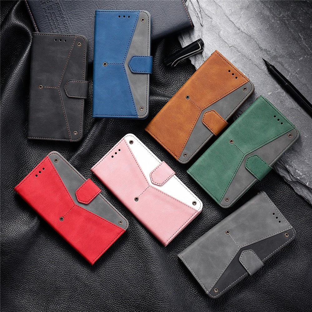 Anymob IPhone Blue Splicing Flip Leather Phone Cases Wallet Book Style Cover-Mobile Phone Cases-PEROZ Accessories