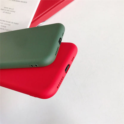 Anymob iPhone Light Green Liquid Silicone Case Fashion Solid Color Soft Shockproof Back Cover-Mobile Phone Cases-PEROZ Accessories