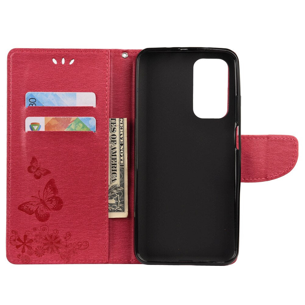 Anymob Samsung Black Flip Phone Case Big Butterfly Leather Wallet Book Style Cover Shell-Mobile Phone Cases-PEROZ Accessories