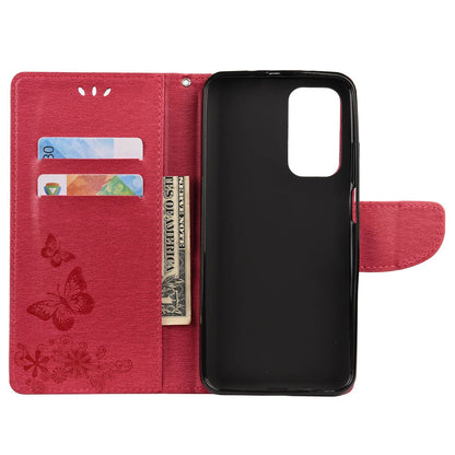 Anymob Samsung Hot Pink Flip Phone Case Big Butterfly Leather Wallet Book Style Cover Shell-Mobile Phone Cases-PEROZ Accessories