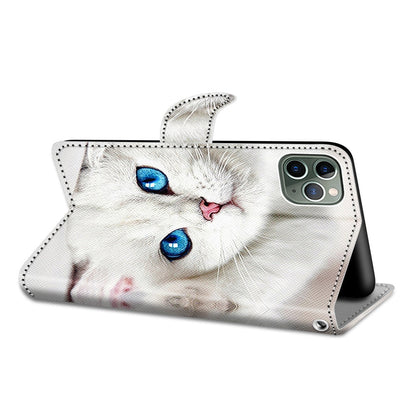 Anymob Samsung White Kitty Cute Animal Painted Leather Phone Case Flip Wallet Phone Bag Cover-Mobile Phone Cases-PEROZ Accessories