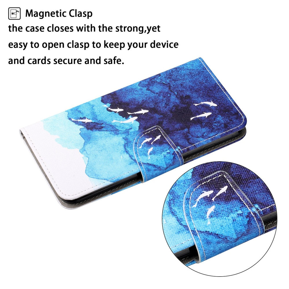 Anymob Samsung Cute Kitty Pattern Phone Case Magnetic Flip Leather Wallet Painted Cover-Mobile Phone Cases-PEROZ Accessories