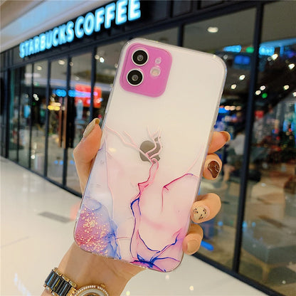 Anymob iPhone Case Blue Watercolor Marble Soft Silicone TPU Cover-Mobile Phone Cases-PEROZ Accessories