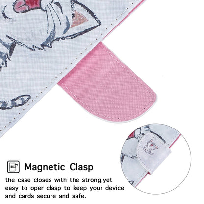 Anymob Samsung Case White and Cute Kitten Design Flip Leather Wallet Phone Cover Protection-Mobile Phone Cases-PEROZ Accessories
